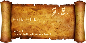 Folk Edit névjegykártya